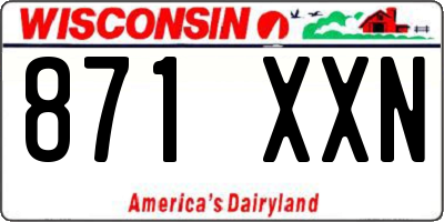 WI license plate 871XXN