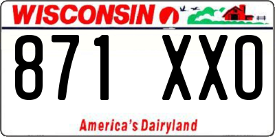 WI license plate 871XXO