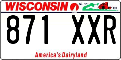 WI license plate 871XXR