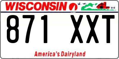 WI license plate 871XXT