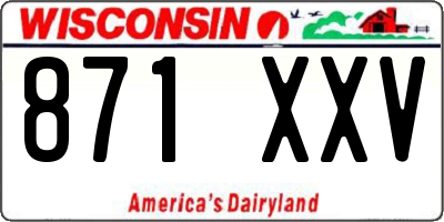 WI license plate 871XXV