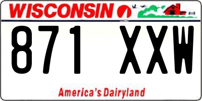 WI license plate 871XXW