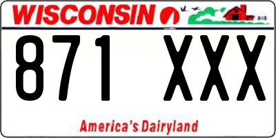 WI license plate 871XXX