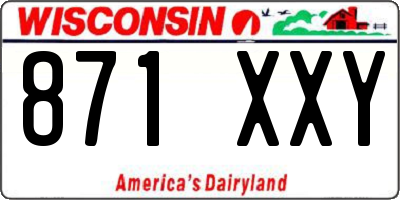 WI license plate 871XXY