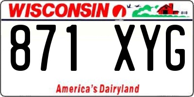 WI license plate 871XYG