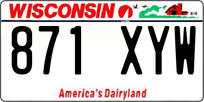 WI license plate 871XYW