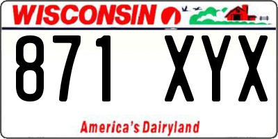 WI license plate 871XYX