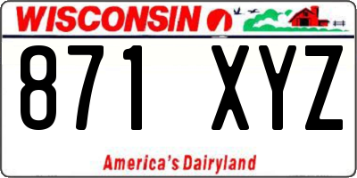 WI license plate 871XYZ