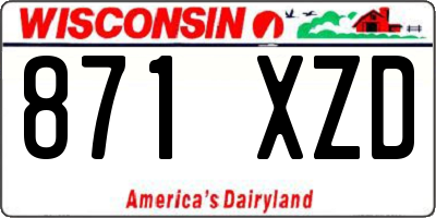 WI license plate 871XZD