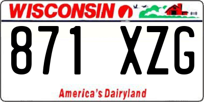 WI license plate 871XZG