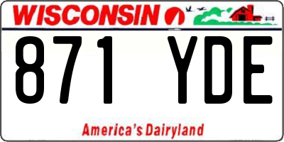 WI license plate 871YDE