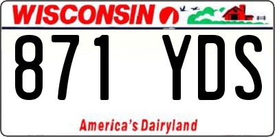 WI license plate 871YDS