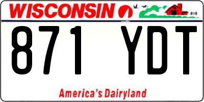 WI license plate 871YDT