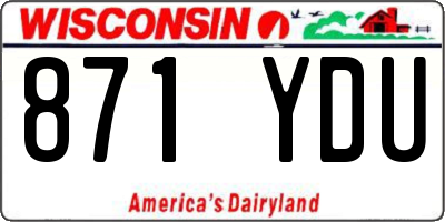 WI license plate 871YDU