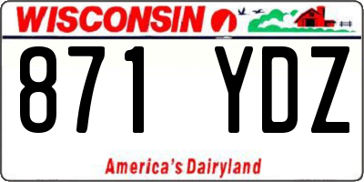 WI license plate 871YDZ