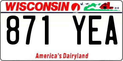 WI license plate 871YEA