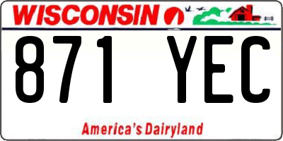 WI license plate 871YEC