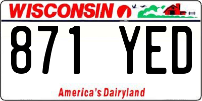 WI license plate 871YED