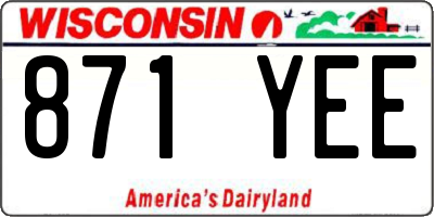 WI license plate 871YEE