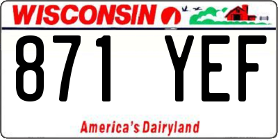 WI license plate 871YEF