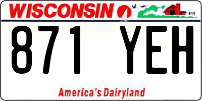 WI license plate 871YEH