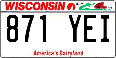 WI license plate 871YEI
