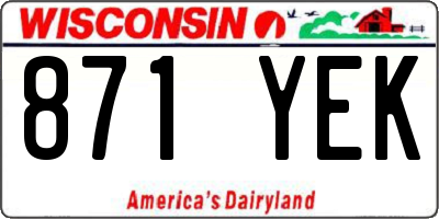 WI license plate 871YEK