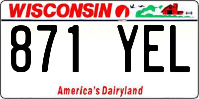WI license plate 871YEL