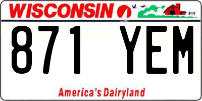 WI license plate 871YEM