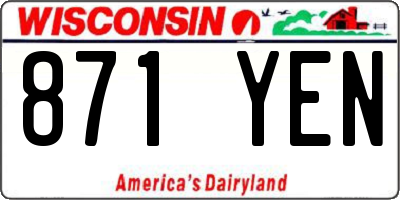 WI license plate 871YEN