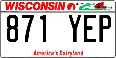 WI license plate 871YEP