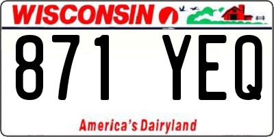 WI license plate 871YEQ