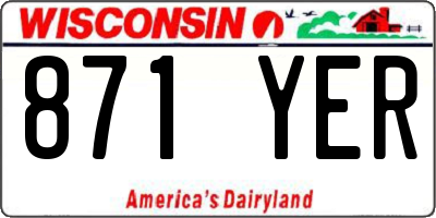 WI license plate 871YER