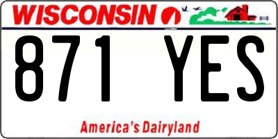 WI license plate 871YES