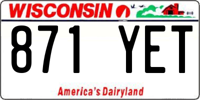 WI license plate 871YET