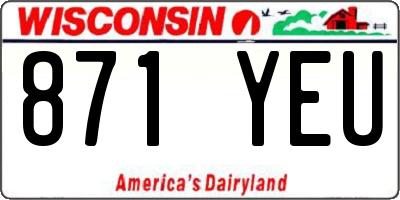 WI license plate 871YEU