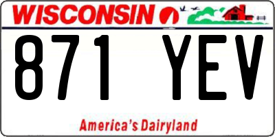 WI license plate 871YEV
