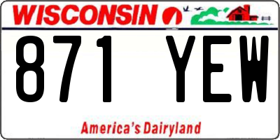 WI license plate 871YEW