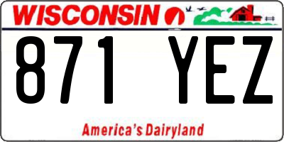 WI license plate 871YEZ