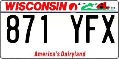 WI license plate 871YFX