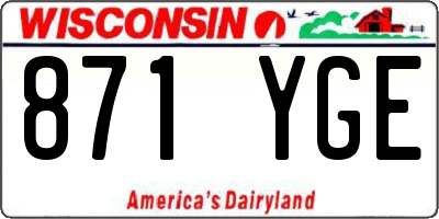 WI license plate 871YGE