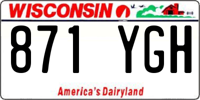 WI license plate 871YGH