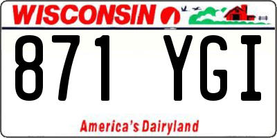 WI license plate 871YGI