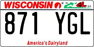 WI license plate 871YGL