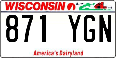 WI license plate 871YGN
