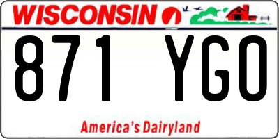 WI license plate 871YGO