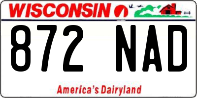 WI license plate 872NAD