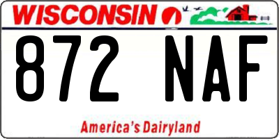 WI license plate 872NAF