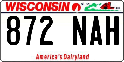 WI license plate 872NAH