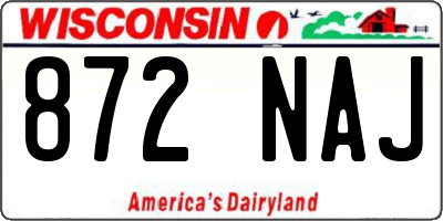 WI license plate 872NAJ